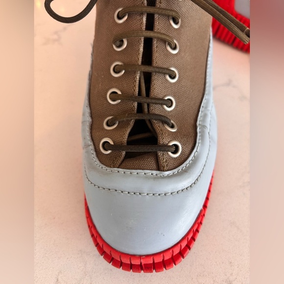 Camper Men's Sneakers in Brown and Light Blue with Red Soles Size 39 - Picture 9 of 10